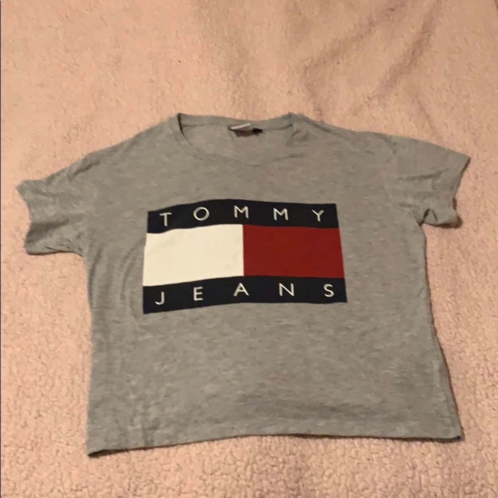 Grey Short Sleeve Tommy Jeans Shirt